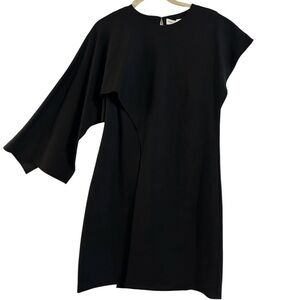 NWT Halston asymmetrical cape sleeve dress